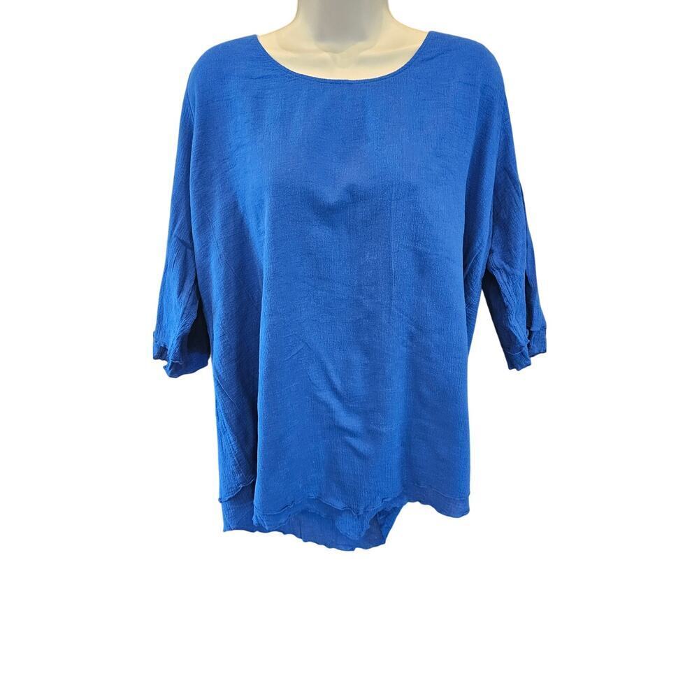 NWT CK 2X bright blue crew neck sweater career casual winter soft relaxed fit